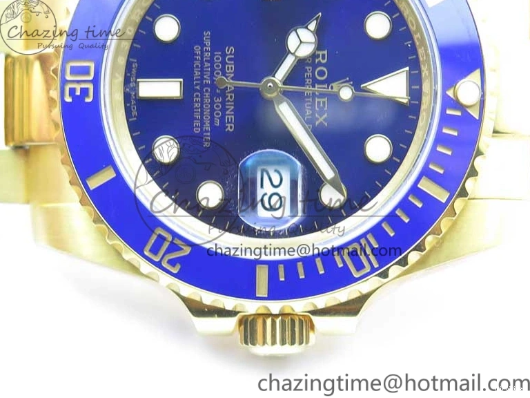 MiroTime 0522 TopPick Submariner 116610 LB ROF Best Edition YG Wrapped Blue Dial on YG Wrapped Bracelet A 2910